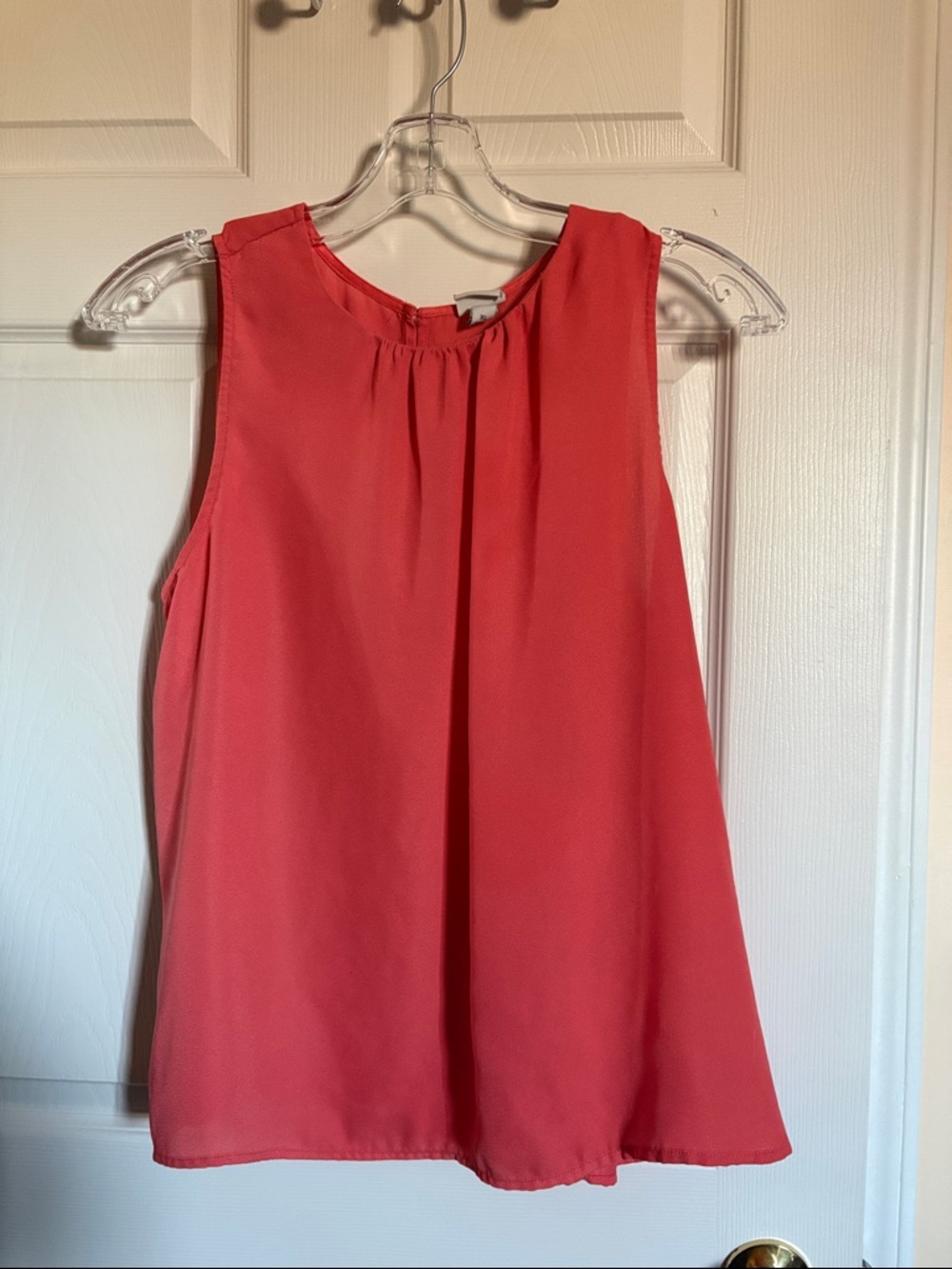 a new day Coral Sleeveless Pleated Neck Camisole